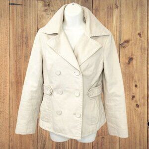 THE LIMITED DOUBLE BREASTED PEACOAT QUILTED INTERIOR COAT!!